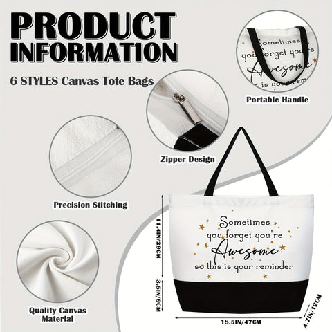 Image of 24 pcs 24-Piece Bulk Thank You Canvas Tote Bags for Women, Coworkers, Teachers, Staff - Appreciation Gifts, Makeup Bags-FrenzyAfricanFashion.com