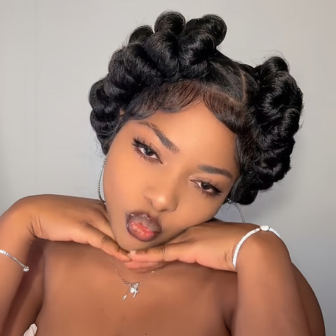 Image of Elegant Full Lace Braid Wig for Women - 200% Density, Double-Layered, Short Style with Large Partition - Perfect for Daily Wear-FrenzyAfricanFashion.com