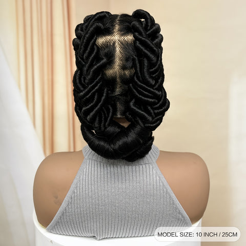Image of Freesia Beauty Elegant Full Lace Synthetic Wig for Women - High-Density 180%, Heat Resistant Up to 356°F, Versatile Black Braided Style with Natural Look & Fullness, Suitable for All Ethnicities, Heat Resistant Lace Front Wi-FrenzyAfricanFashion.com