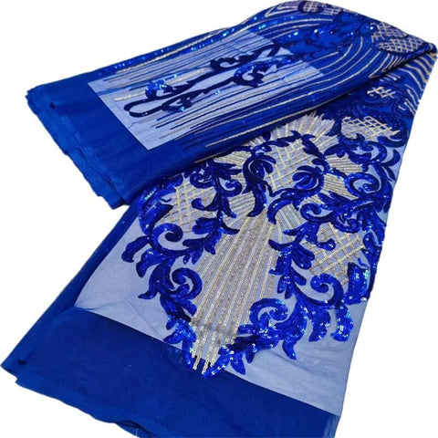 Image of Lace Fabric French Beaded Net Tulle Fabric Embroidered Lace for Dresses -3 YARDS-FrenzyAfricanFashion.com