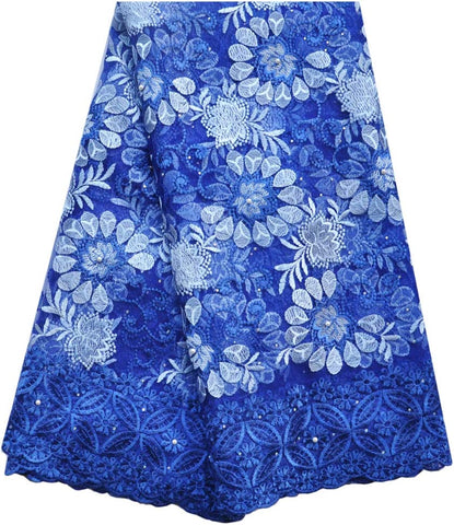 Image of Embroidered Lace Fabric 5yards-FrenzyAfricanFashion.com