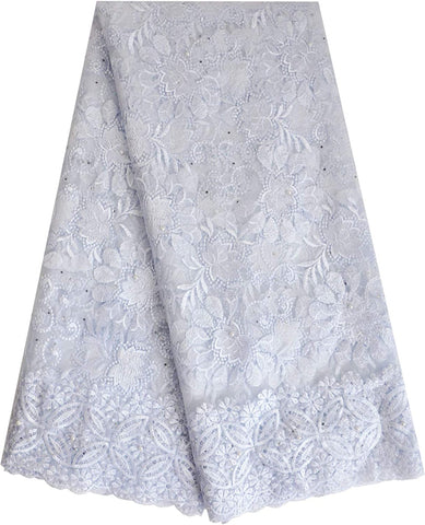 Image of Embroidered Lace Fabric 5yards-FrenzyAfricanFashion.com