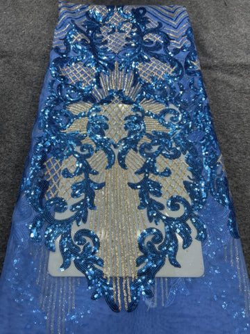 Image of Lace Fabric French Beaded Net Tulle Fabric Embroidered Lace for Dresses -3 YARDS-FrenzyAfricanFashion.com