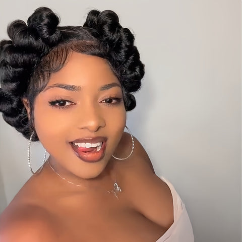 Image of Elegant Full Lace Braid Wig for Women - 200% Density, Double-Layered, Short Style with Large Partition - Perfect for Daily Wear-FrenzyAfricanFashion.com