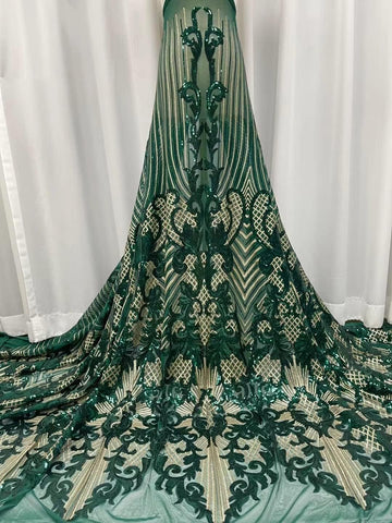 Image of Lace Fabric French Beaded Net Tulle Fabric Embroidered Lace for Dresses -3 YARDS-FrenzyAfricanFashion.com