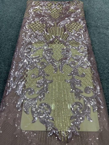 Image of Lace Fabric French Beaded Net Tulle Fabric Embroidered Lace for Dresses -3 YARDS-FrenzyAfricanFashion.com