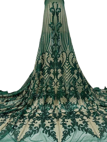 Image of Lace Fabric French Beaded Net Tulle Fabric Embroidered Lace for Dresses -3 YARDS-FrenzyAfricanFashion.com