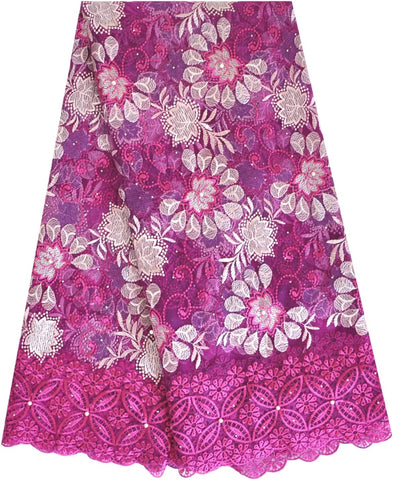 Image of Embroidered Lace Fabric 5yards-FrenzyAfricanFashion.com