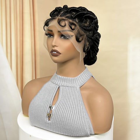 Image of Freesia Beauty Elegant Full Lace Synthetic Wig for Women - High-Density 180%, Heat Resistant Up to 356°F, Versatile Black Braided Style with Natural Look & Fullness, Suitable for All Ethnicities, Heat Resistant Lace Front Wi-FrenzyAfricanFashion.com