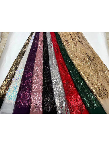 Image of Luxury Beaded Fabric Lace - Lucy-FrenzyAfricanFashion.com