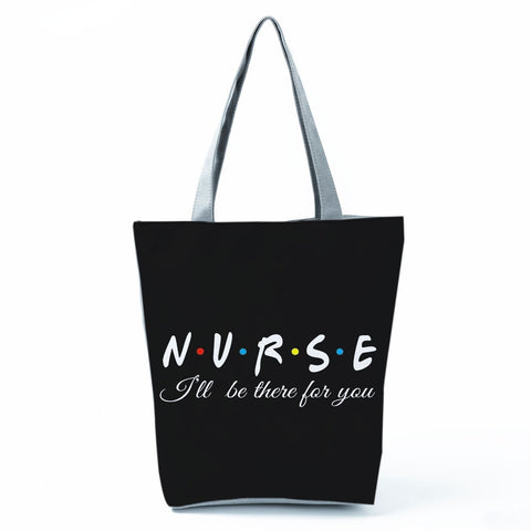 Image of Shopping Bags Women's Handbag Customized High Capacity Faith Love Nursing Reusable Nurse Letter Print Tote Shoulder Bag Portable-FrenzyAfricanFashion.com