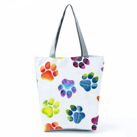 Image of Fashion Cat Dogs Paws Handbags Print Cute Cartoon Shopping Bag-FrenzyAfricanFashion.com