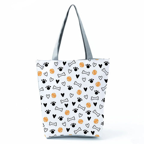 Image of Fashion Cat Dogs Paws Handbags Print Cute Cartoon Shopping Bag-FrenzyAfricanFashion.com