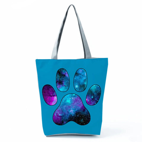 Image of Fashion Cat Dogs Paws Handbags Print Cute Cartoon Shopping Bag-FrenzyAfricanFashion.com