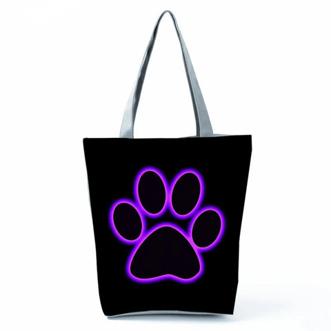 Image of Fashion Cat Dogs Paws Handbags Print Cute Cartoon Shopping Bag-FrenzyAfricanFashion.com