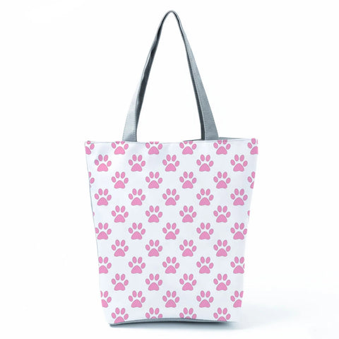 Image of Fashion Cat Dogs Paws Handbags Print Cute Cartoon Shopping Bag-FrenzyAfricanFashion.com