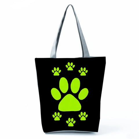 Image of Fashion Cat Dogs Paws Handbags Print Cute Cartoon Shopping Bag-FrenzyAfricanFashion.com