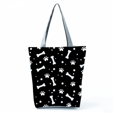 Image of Fashion Cat Dogs Paws Handbags Print Cute Cartoon Shopping Bag-FrenzyAfricanFashion.com