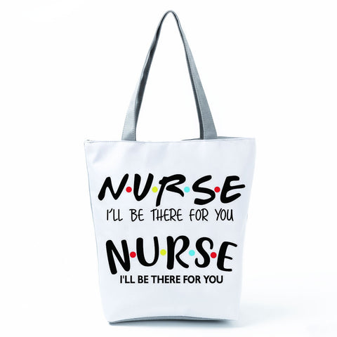 Image of Shopping Bags Women's Handbag Customized High Capacity Faith Love Nursing Reusable Nurse Letter Print Tote Shoulder Bag Portable-FrenzyAfricanFashion.com