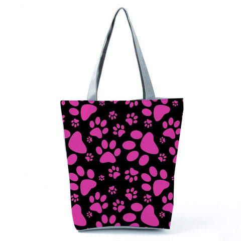Image of Fashion Cat Dogs Paws Handbags Print Cute Cartoon Shopping Bag-FrenzyAfricanFashion.com