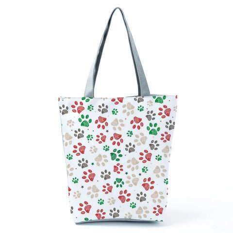 Image of Fashion Cat Dogs Paws Handbags Print Cute Cartoon Shopping Bag-FrenzyAfricanFashion.com