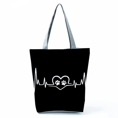 Image of Fashion Cat Dogs Paws Handbags Print Cute Cartoon Shopping Bag-FrenzyAfricanFashion.com