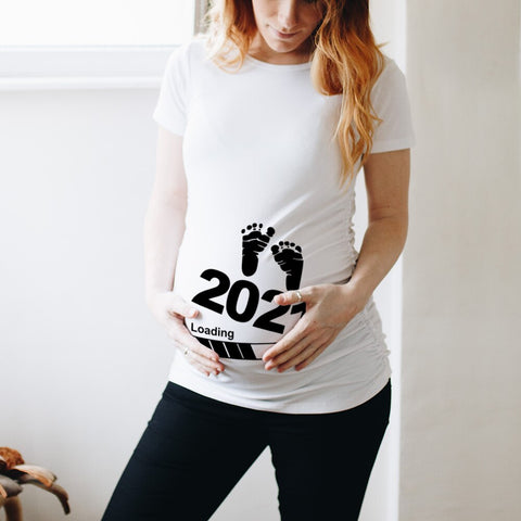 Image of Zipper Baby Loading Women Pregnant Funny T Shirt Girl Maternity Pregnancy Announcement Shirt New Mom Cloth-FrenzyAfricanFashion.com