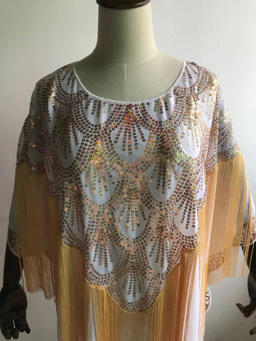 Image of Women Clothing Dashiki Tassel Sequins Loose Dress Free Size-FrenzyAfricanFashion.com