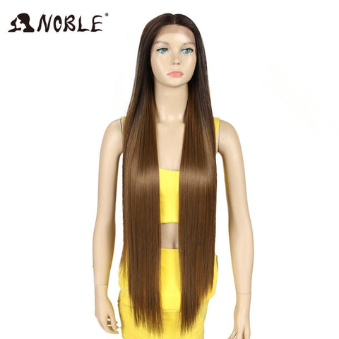 Image of Noble Synthetic Lace Front Wigs For Women 38 Inch Straight Wig Lace Wig Ombre Blonde Lace Wigs Cosplay Straight Lace Front Wig-FrenzyAfricanFashion.com
