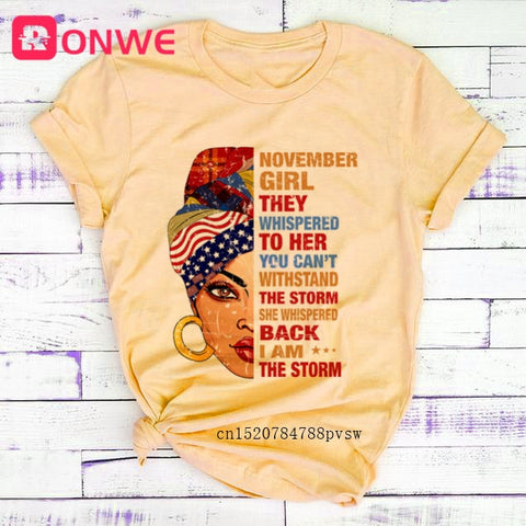 Image of Beauty African Lady Women T shirt African Black Girl History Month Female T-shirt Melanin Tee Shirt-FrenzyAfricanFashion.com