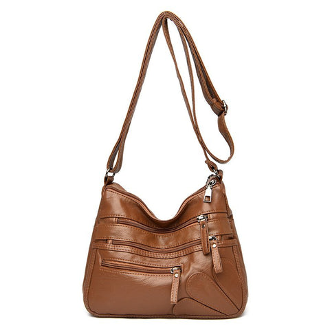 Image of High Quality Women's Soft Leather Shoulder Bags Multi-Layer Classic Crossbody Bag Luxury Designer Handbag and Purse-FrenzyAfricanFashion.com