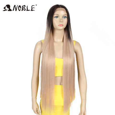 Image of Noble Synthetic Lace Front Wigs For Women 38 Inch Straight Wig Lace Wig Ombre Blonde Lace Wigs Cosplay Straight Lace Front Wig-FrenzyAfricanFashion.com