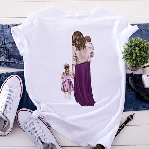 Image of Mom and Men Queen Print Women T-shirt Best Mommy Summer Harajuku O Neck Funny 90S Tops Tee Daughter Casual Clothes,Drop Ship-FrenzyAfricanFashion.com