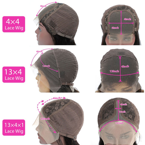 Image of Deep Wave Lace Front Human Hair Wigs Pre Plucked Deep Wave 13x4 Lace Front Human Hair Wigs Curly Wave Human Hair Free Shipping-FrenzyAfricanFashion.com