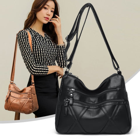 Image of High Quality Women's Soft Leather Shoulder Bags Multi-Layer Classic Crossbody Bag Luxury Designer Handbag and Purse-FrenzyAfricanFashion.com