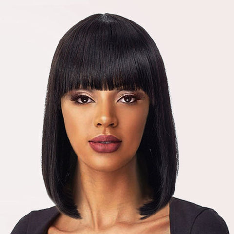 Image of Short Human Hair Wig Women Straight Remy Hair Bob-FrenzyAfricanFashion.com