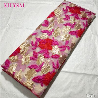 Image of Fabric Lace Nigerian French Tulle Lace Brocade Lace Fabric for Wedding Party Dress-FrenzyAfricanFashion.com