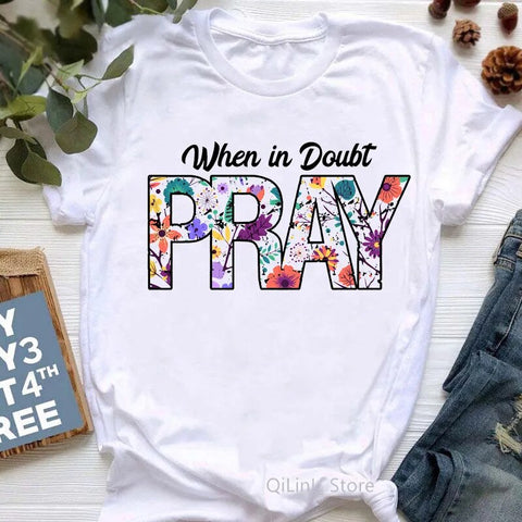 Image of All My Hope Is In Jesus Graphic Print T-Shirt Women-FrenzyAfricanFashion.com