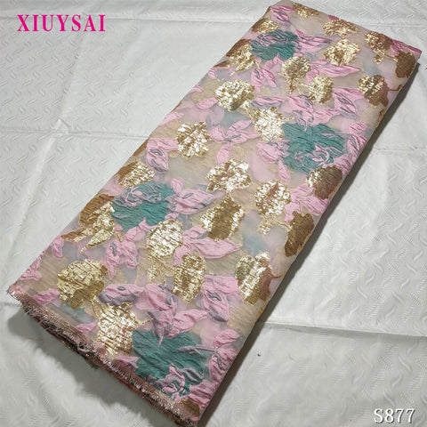 Image of Fabric Lace Nigerian French Tulle Lace Brocade Lace Fabric for Wedding Party Dress-FrenzyAfricanFashion.com