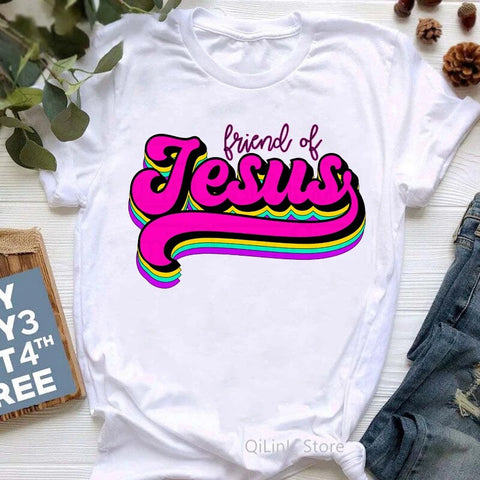 Image of All My Hope Is In Jesus Graphic Print T-Shirt Women-FrenzyAfricanFashion.com