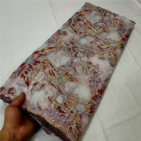 Image of Fabric Lace Nigerian French Tulle Lace Brocade Lace Fabric for Wedding Party Dress-FrenzyAfricanFashion.com