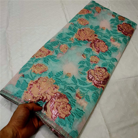 Image of Fabric Lace Nigerian French Tulle Lace Brocade Lace Fabric for Wedding Party Dress-FrenzyAfricanFashion.com