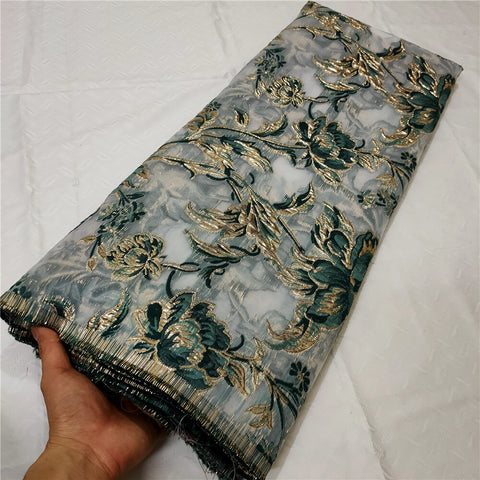 Image of Fabric Lace Nigerian French Tulle Lace Brocade Lace Fabric for Wedding Party Dress-FrenzyAfricanFashion.com