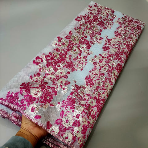 Image of Fabric Lace Nigerian French Tulle Lace Brocade Lace Fabric for Wedding Party Dress-FrenzyAfricanFashion.com