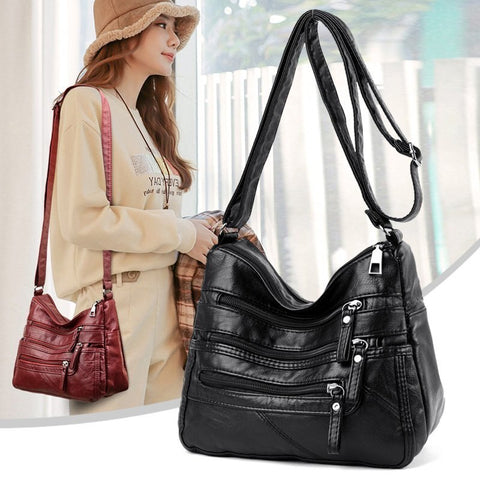 Image of High Quality Women's Soft Leather Shoulder Bags Multi-Layer Classic Crossbody Bag Luxury Designer Handbag and Purse-FrenzyAfricanFashion.com