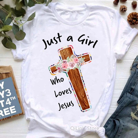 Image of All My Hope Is In Jesus Graphic Print T-Shirt Women-FrenzyAfricanFashion.com