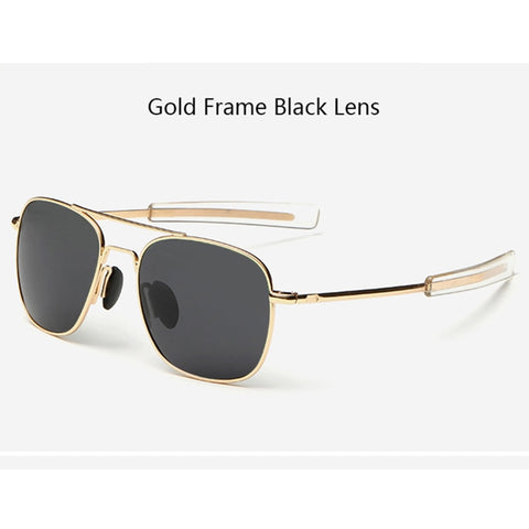 Image of Fashion Black American Army MILITARY Polarized Pilot Sunglasses Mens Brand American Optical Polarized Sun Glasses Oculos De Sol-FrenzyAfricanFashion.com