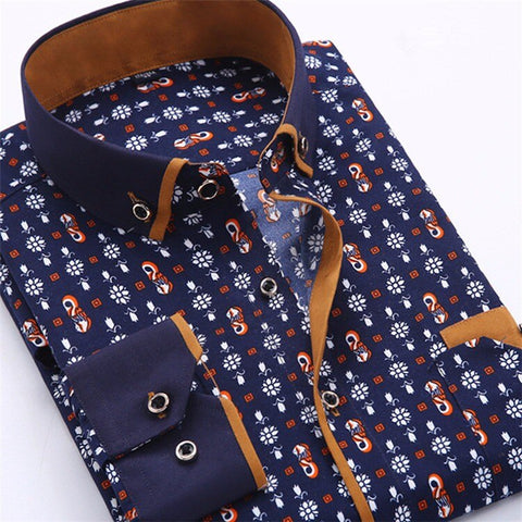 Image of Jenkins Dress Shirt Long Sleeve Slim Fit Button Down Collar Business Shirts-FrenzyAfricanFashion.com