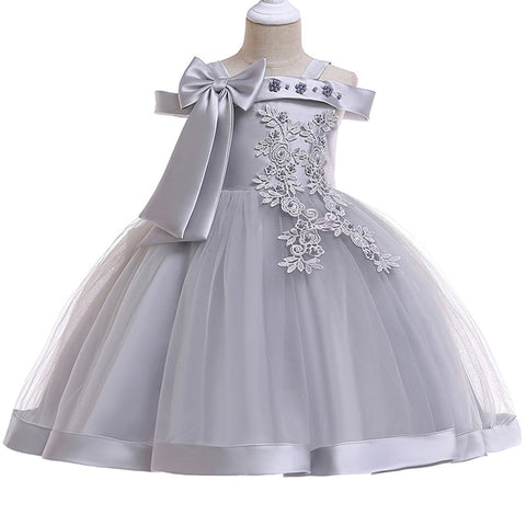 Image of Dellina Cute Flower Girl Dress Short Sleeves Princess Party Birthday-FrenzyAfricanFashion.com