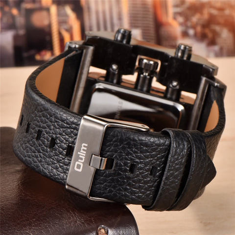 Image of Oulm 3364 Casual Wristwatch Square Dial Wide Strap Men's Quartz Watch Luxury Brand Male Clock Super Big Men Watches montre homme-FrenzyAfricanFashion.com